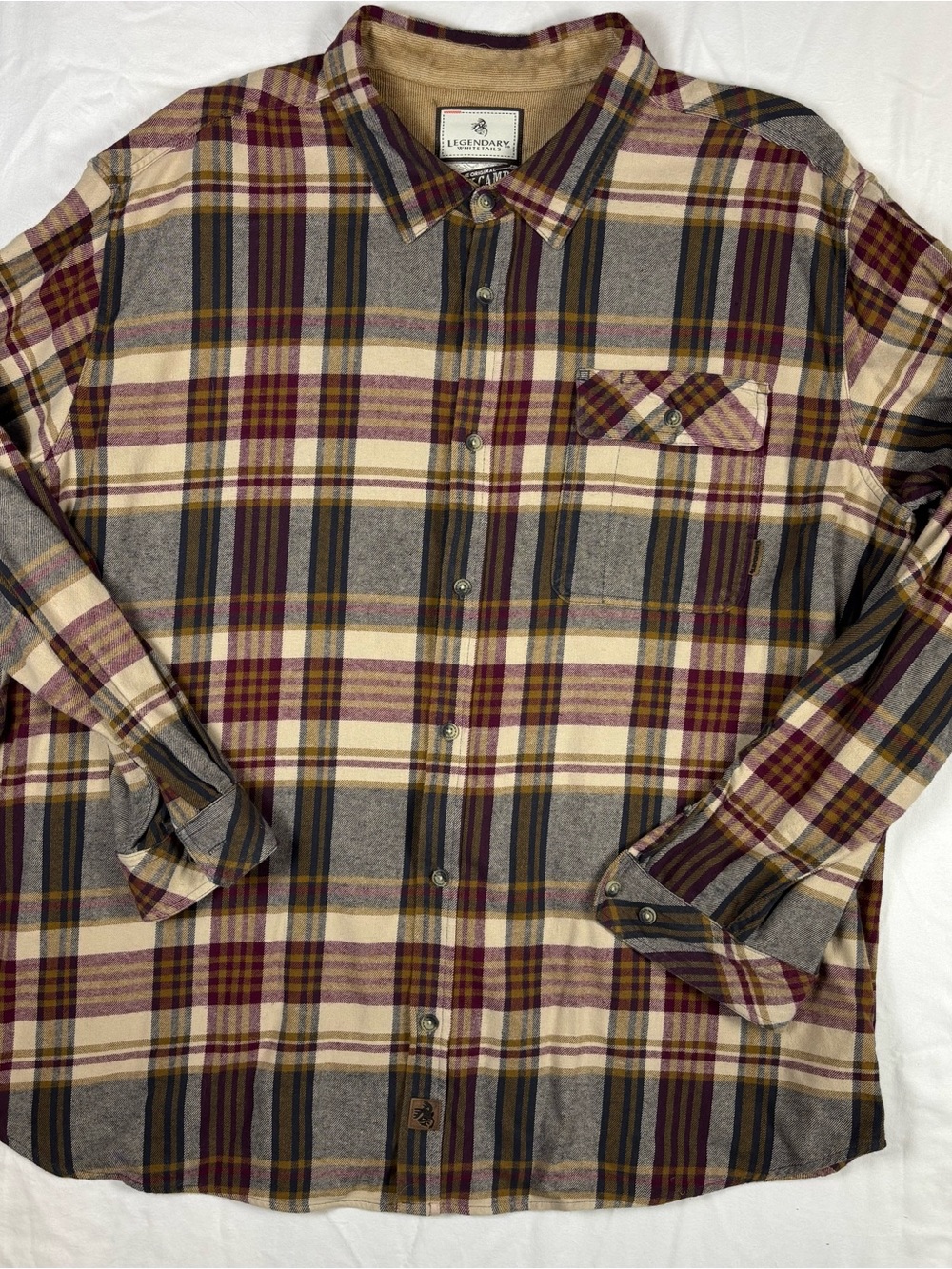 Legendary Whitetails Buck Camp Flannel Shirt 3XL Plaid Cotton Big & Tall